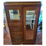 Wood Wardrobe With Mirrored Door and Drawers 40x20