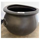 Large Black Metal Cauldron with Handles