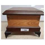 Wooden Box With Lid and Contrasting Base