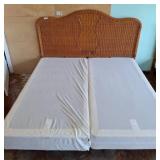 King Wicker Headboard with box spring and Hollywoo