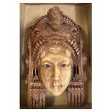 Carved Wooden Wall Mask With Elaborate Details