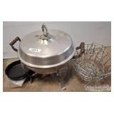 Metal Chafing Dish with Rack and Cast Iron Look Pa