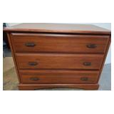 Three-Drawer Wooden Dresser with Metal Pulls