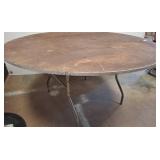 Round Folding Table with Metal Legs