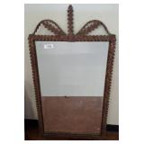 Metal Framed Mirror with Leaf Motif