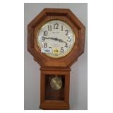 Octagonal Wood Wall Clock with Regulator Design w3