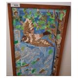 Media Collage of Bird in Wooden Frame w3