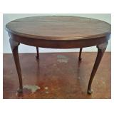 Round Wood Dining Table with Cabriole Legs