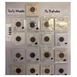 Early Wheat Pennies in Holders
