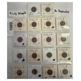 Early Wheat Pennies, No Duplicates