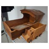 Wood Truck With Decorative Compartment Lid