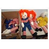 Raggedy Ann and Andy Dolls With Accessories