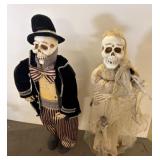 Skeleton Couple Figurines in Themed Attire