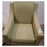 Green Upholstered Armchair with Wheels