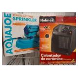 Aquajoe Sprinkler & Holmes Ceramic Heater in Boxes