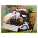 Plastic Tote Containing Tools and Accessories