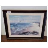 Framed Coastal Beach Scene Print