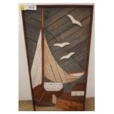 Wooden Nautical Wall Art With Sailboat Design