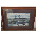 Framed Print of Rowboat Scene