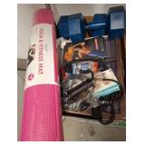 Fitness Equipment Lot with Yoga Mat and Weights
