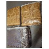 Three Packs of Damask Patterned Curtains