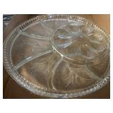 Clear Glass Divided Serving Tray