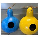 Painted Gourd Birdhouses with Rope Hangers