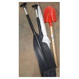 Attwood Paddles, Red Shovel, and White Umbrella