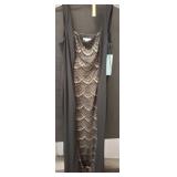 London Times Sleeveless Dress with Lace Detail