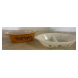 Pyrex Oval Baking Dish And Dish with Patterns