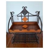 Metal and Wood Stand With Tile Accents