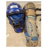 Wilson Catcher's Mask and Leg Guards, Blue