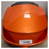 Orange Motorcycle Top Case with Inner Hardware