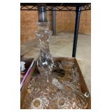 Clear Glass Lamp and Parts Lot