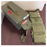 Military-Style Ammo Box with Bandolier and Rounds