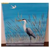 Heron Artwork on Canvas by Dubek