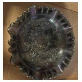 Carnival Glass Ruffled Edge Bowl