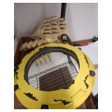 Wood Ship wall art and Nautical-Themed Wall Mirror