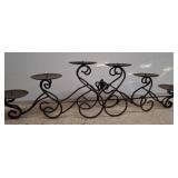 Iron Candelabra and Rustic ski poles
