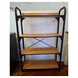Metal and Wood Five-Shelf Storage Rack