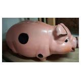 Pink plasticPiggy Bank with Polka Dots
