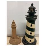Lighthouse Figurines in Ceramic and Wood