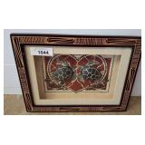 Framed Artwork of Turtles in Heart Motif w3