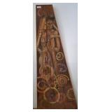 Painted Wooden Panel with Abstract Design w3