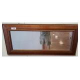 Rectangular Beveled Wall Mirror in Wood Frame w1