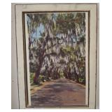 Framed Print of Tree-Lined Road Scene 16x21 w1