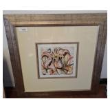 Framed Abstract Floral Artwork, 34x34 w1