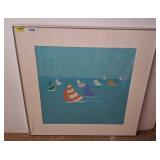 Framed Artwork of Sailboats by Unknown Artist w3