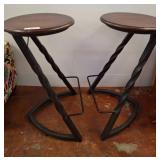 29in Bar Stools with Twisted Metal Legs