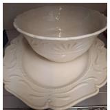 Chris Madden Ceramic Bowl and Platter Set
